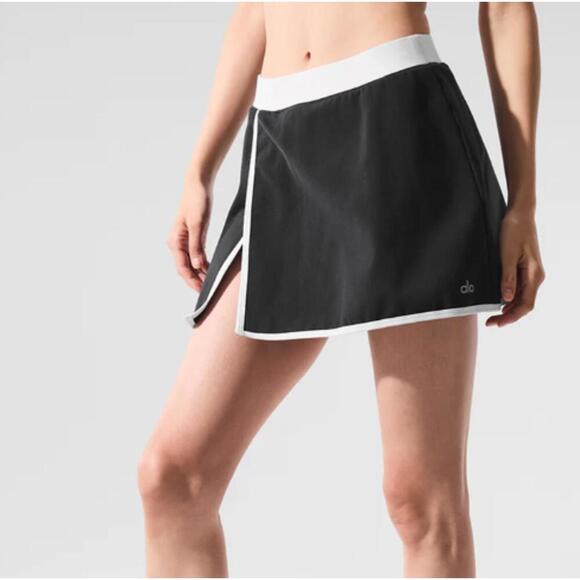 NWT Alo Airbrush Streamlined Lined Mini Skirt Black/White Size S - Picture 5 of 8